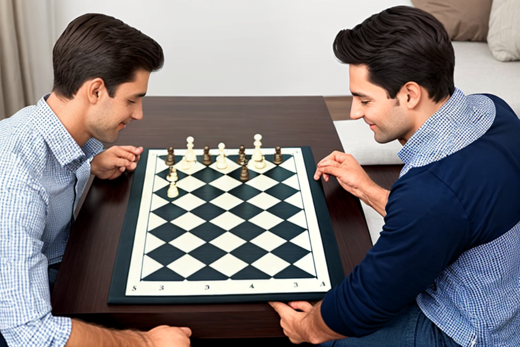 two men playing chess and checkmate